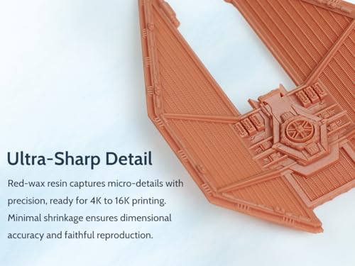 Image of 3D Printer Resin, Wear Resistant Resin for Miniatures, Ceramic-Matte Finish 16K Ultra-High Precision & Durable for LCD /DLP /MSLA Printing, Red Wax Resin 1KG | 16K High-Precision,Low-Odor,Matte Finish