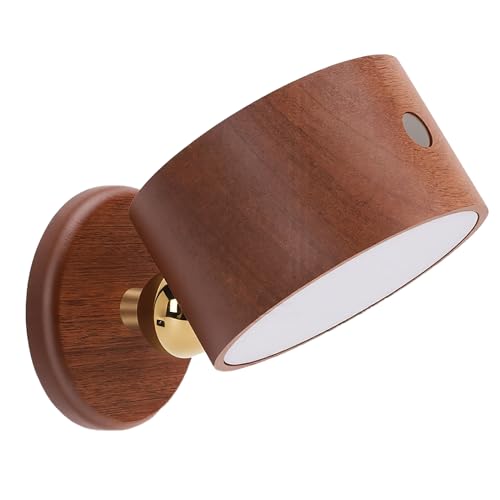 Lámpara de Pared LED de Madera Sólida Recargable Touch