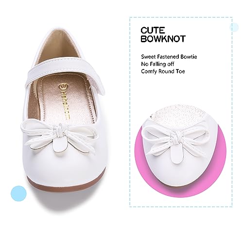 Hehainom Girls Dress Shoes, Flower Toddler/Little Kid Girl Shoes, Bowknot Mary Jane Ballerina Flat Shoes For School Party #TOP3