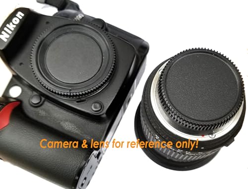 (5 Pack) Tapa trasera de lente Montura F, tapa del cuerpo, tapa de lente Nikkor, tapa protectora contra polvo, compatible con cámaras y lentes DSLR Nikon miniatura 5