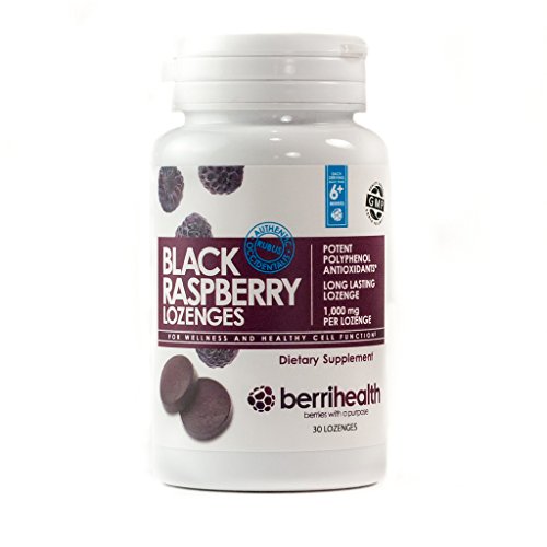 BerriHealth's 100% Authentic Black Raspberry Lozenges - 1,000 mg Black Raspberry Per Lozenge with Organic Honey Crystals