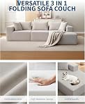 GarveeLife Soft Modular Cloud Sectional Sofa – 108" Boneless L-Shaped Couch Bed with Chaise – Cozy Corduroy, No Assembly – Living Room – Beige, Right Noble Consort