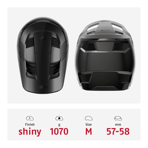 ABUS Downhill Helm HiDrop – ASTM-zertifizierter Fullface Helm mit ABS-Außenschale für MTB: Downhill, Enduro und Bikepark – für Erwachsene und Jugendliche – Schwarz, Größe M