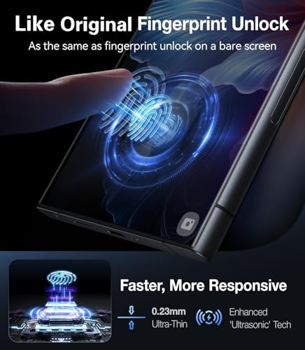 UltraGlass Unbreak Top 9H+ Glass for Samsung Galaxy S24 Ultra Screen Protector [Military Grade Shatterproof & Longest Durable] Screen Protector S24 Ultra Tempered Glass, Auto Installation, 2 Pack