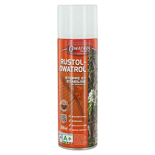 OWATROL – RUSTOL – Antirouille Incolore - Stop Rouille Pénètrant Surfaces Métalliques Plastiques Verre Bois - Apprêt et Sous-Couche – Vernis Antirouille Multi-Surfaces - Aérosol – 500 ml