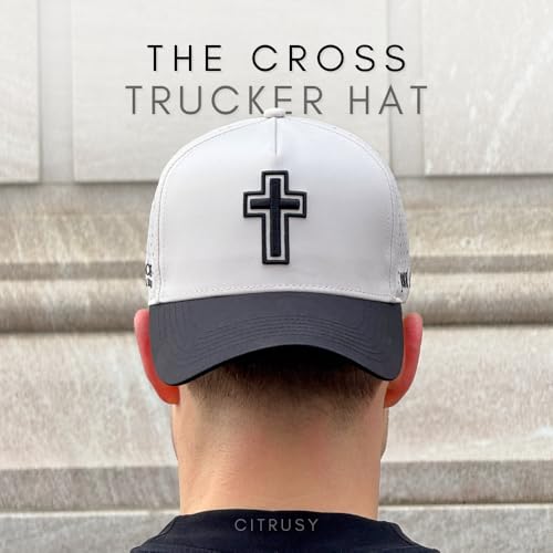 Image of CITRUSY Athletic Trucker Golf Hat | Performance Mens 5 Panel Cap | Cool Breathable Waterproof Workout Running Snapback