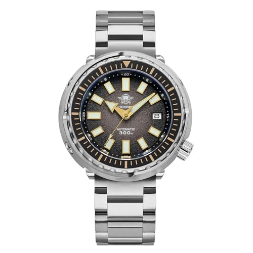 ADDIESDIVE AD2090 Montre de plongée mécanique pour homme 300 m, mouvement automatique NH35, cristal saphir, bracelet en acier inoxydable, montre de plongée de 41 mm, noir