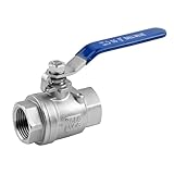 Stainless Steel Ball Valve, 1/2 Inch NPT, Industrial Grade Plumbing Control with Blue Handle Lever (1pack, 1/2inch)