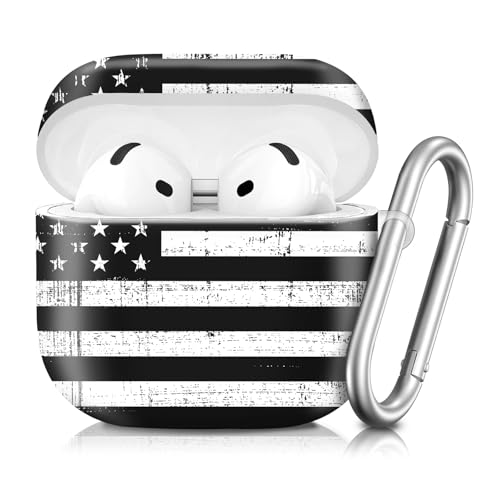 Coque AirPod 4 protection antichoc étui silicone drapeau américain avec clé