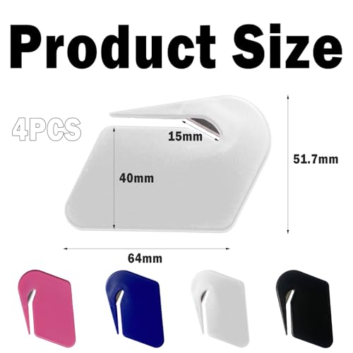 4 Stück Brieföffner,Folienschneider,Paketöffner Mini,Effizientes Folienmesser,Mit Scharfen Kanten,Opener,Briefoeffner,für Umschläge,Papierschnitt,Envelope,Pakete(Schwarz,Blau,Weiß,Rosenrot）