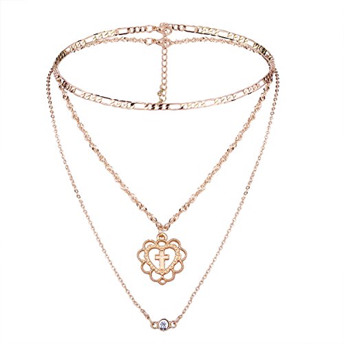 Collier double couche à croix pendante pour sublimer le style des filles
