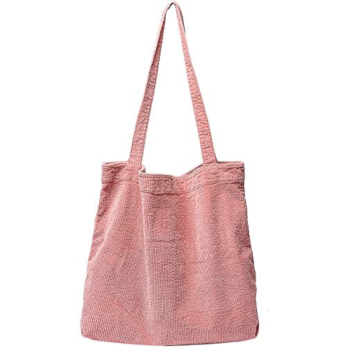 Image of 2026 Corduroy Tote Bag with Zipper Large Casual Handbags Shoulder Purse for Women