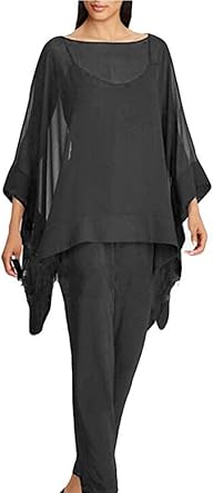 Women's 3 Pieces Mother of The Bride Chiffon Pants Suit Outfit Plus Size Suit Evening Wear