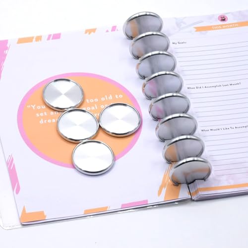 Anodized Aluminum Discbound Discs 1.5 Inch Heavy Duty Metal Rings for Refillable Notebook Binders Planners (Silver)
