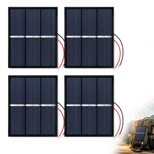 Juego de 4 mini paneles solares 1,5 V 0,65 W, células solares de 60 x 80 mm para proyectos científicos, bricolaje en casa, cargadores de baterías, juguetes y aplicaciones electrónicas portátiles