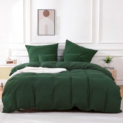 ATsense Bettwäsche 135x200 Baumwolle 4teilig, Stonewashed Bettwäsche-Sets...