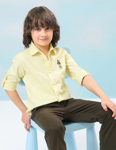 Image of USPA Kids Boys Oxford Solid Regular fit Shirt