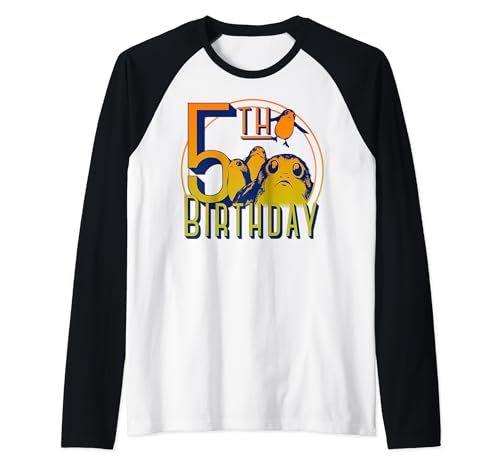 T-shirt Baseball Porgs Star Wars Raglan pour le 5ème Anniversaire d'un Enfant Fan de la Saga