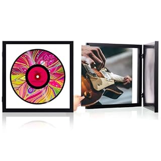 2 Pack Vinyl Record Frame Picture Frame 12 x 12 Inch Wood Black Music Record Album Frames Wall Mount Display Frame, LP Covers - Les Beatles, Paul McCartney, John Lennon, RIngo Starr, George Harrison