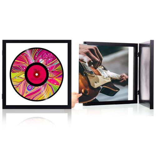 2 Pack Vinyl Record Frame Picture Frame 12 x 12 Inch Wood Black Music Record Album Frames Wall Mount Display Frame, LP Covers - Les Beatles, Paul McCartney, John Lennon, RIngo Starr, George Harrison 2 Pack Vinyl Record Frame Picture Frame 12 x 12 Inch Wood Black Music Record Album Frames Wall Mount Display Frame, LP Covers