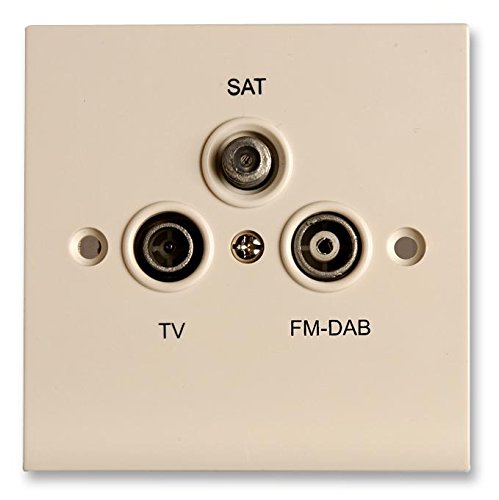 Proception Outlet Plate, Tv/Fm/Dab/Sat Triplex | Wall Plates/Outlets Aerial Satellite Equipment, 1 X Qty - Proout13