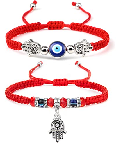 Image of Fesciory Evil Eye Bracelets for Women, Adjustable Amulet Red String Jewelry