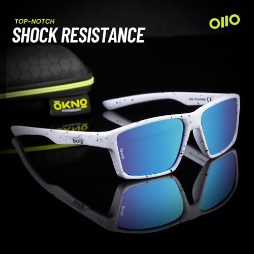 Image of Eyewearlabs OKNO | Polarized Sports Rectangular Wrap-Around Branded Stylish Sunglasses For Men & Women | 100% UV Protection Shades | Cricket Sports Cycling Driving Trekking & More | Blue Lens | Norg