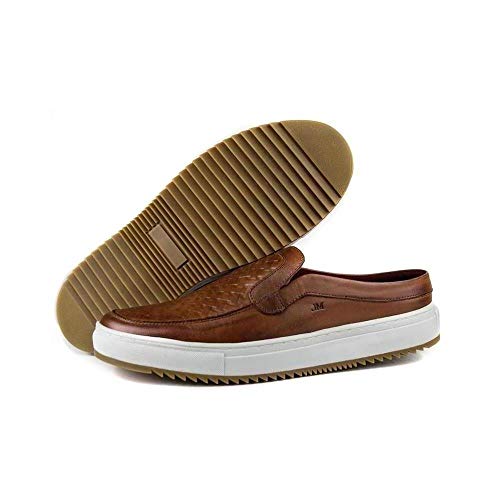 Mocassim Babuche Mule Premium Couro Confort Casual Mr Light cor:Bronze;Tamanho:41