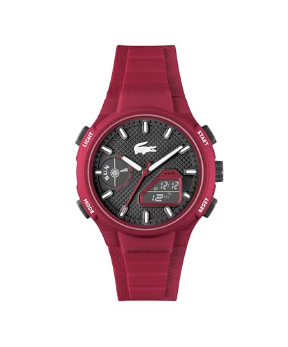 Catálogo de Lacoste Reloj comprados en linea. 45 Lacoste LC33 Reloj de movimiento analógico y digital para hombre, correa de silicona, resistente al agua hasta 10 ATM/100 metros, contemporáneo, deportivo, reloj de moda premium,...