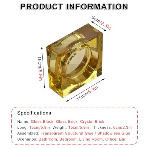Bloque de vidrio rectangular de alta transparencia y acabado cristalino premium 2