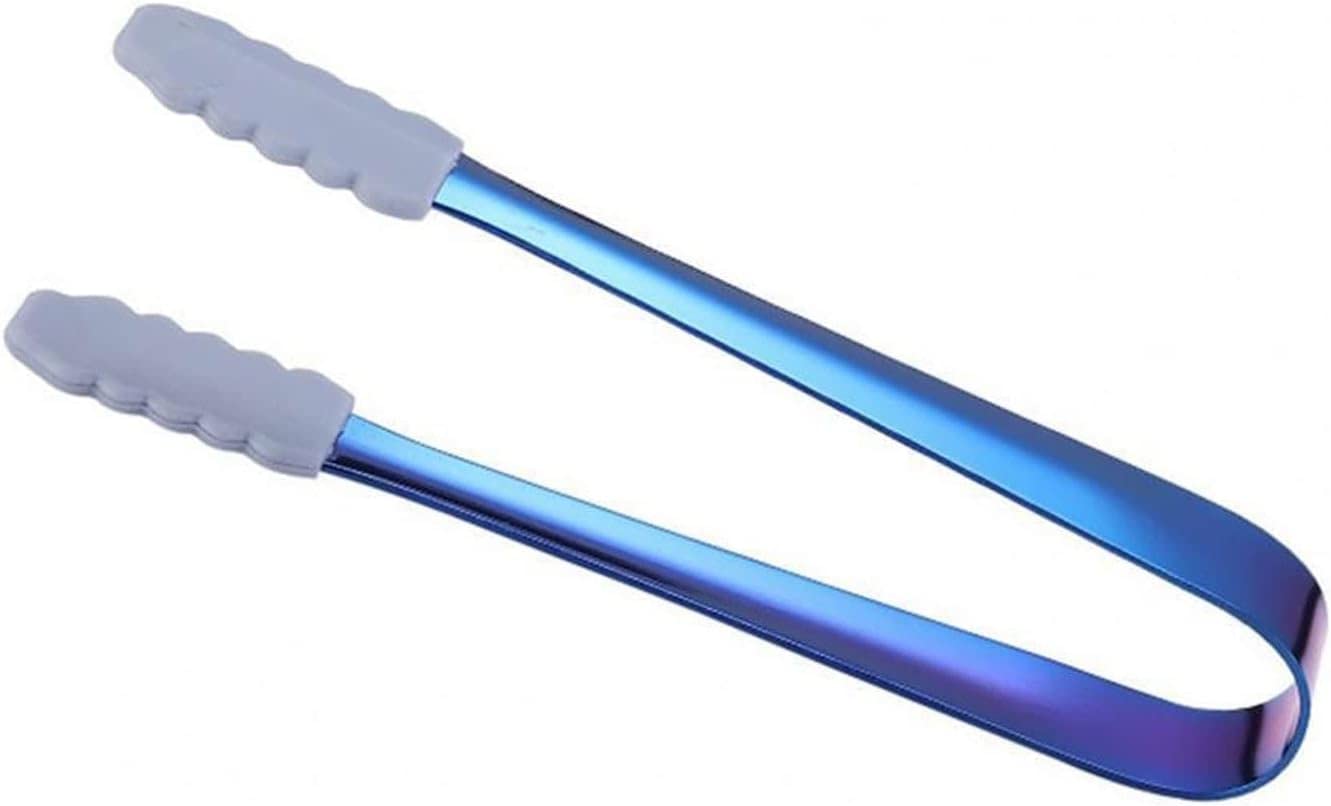 WIPPWER Pince à glaçons en Acier Inoxydable, Sucre, Silicone, Anti-dérapant, Pince à Servir des Aliments
