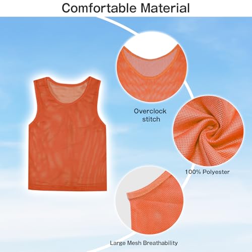 Image of 6 Pack Pinnies Team Practice Vests for Child Youth Teen Adult, Mesh Scrimmage Jersey for Soccer Football Basketball