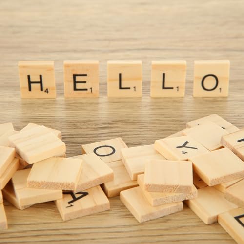 LOLYSIC 1000PCS Scrabble Tile, Wood Scrabble Tiles for Craft, A-Z Wooden Letter Tiles Crafts Decoration - Thumbnail 5