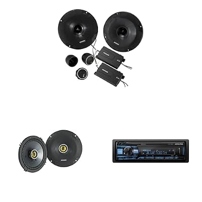 Alpine UTE-63BT Mech-Less Digital Media Receiver with Bluetooth® Wireless Technology+ Kicker CSS654 6.5" Component Speakers + Kicker 43CSC654 6.5" Coax