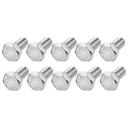 Image of METALLIXITY Hex Bolts (M6-1x12mm) 50Pcs, 304 Stainless Steel Coarse Fully Threaded Hex Head Screw Bolt Machine Screws - for Furniture Repair, Silver