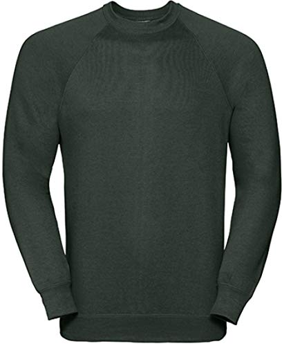 Russel Europe Herren Raglan Sweatshirt Pullover, Größe:S, Farbe:Bottle Green