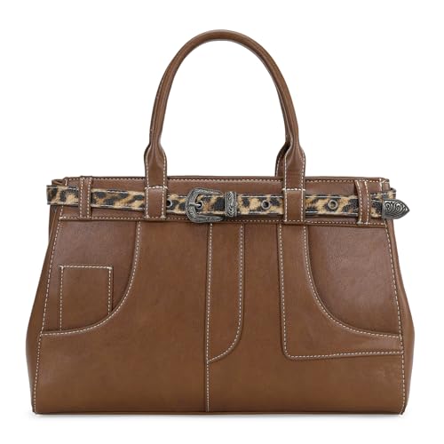 Western Tote Bag for Women, Retro Y2K Leather Handbag with