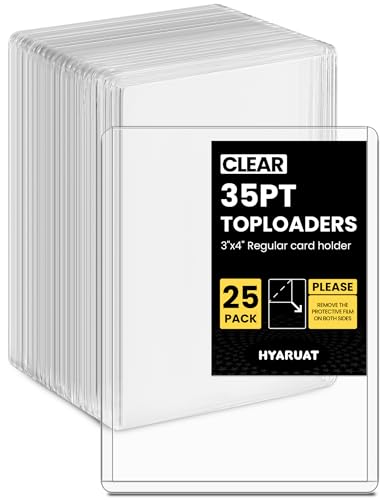 HYARUAT 35pt Top Loaders for Cards, 3x4 Regular Holder with Protective Film, Toploader Card Protectors Hard Plastic, 25-Count -  TL-TK355575130