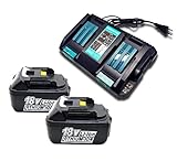 Ersatz Akku + Ladegeräte Kompatible für Modell: Makita DC18RD Passend für Makita 18V BMR100 BMR102 DMR100 DMR110 DMR101 DMR103B BMR104 BMR103 DMR104 DMR105 DMR106 DMR102 DMR109 DMR108 DMR107 Radio