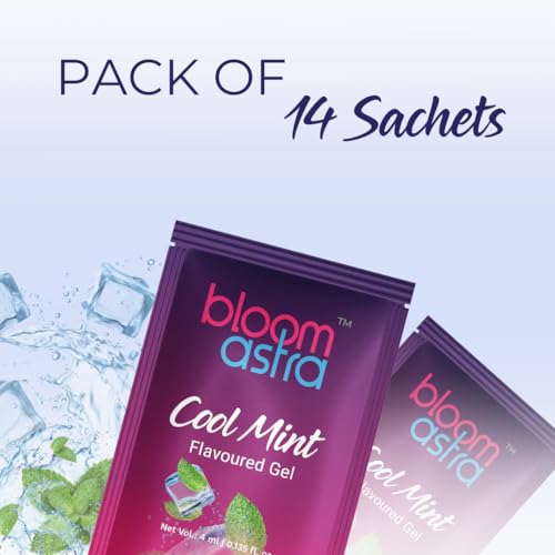 Bloomastra Massage Gel for Thrilling Vibe | Cooling & Warming Gel for Men & Women (Cool Mint, Pack of 14)