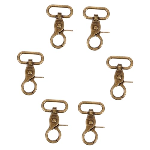 KALLORY 6pcs Zinc Alloy Swivel Trigger Snap Hooks Heavy Duty Clasp Hooks for Bag Making DIY Fasteners Metal Crab Clasps Fabric Fasteners