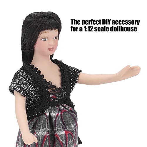 Dollhouse Little People, Porcelain Dollhouse People Exquisite Diy 1:12 Miniature With Bendable Limbs For 1:12 Dollhouse Decoration #TOP2