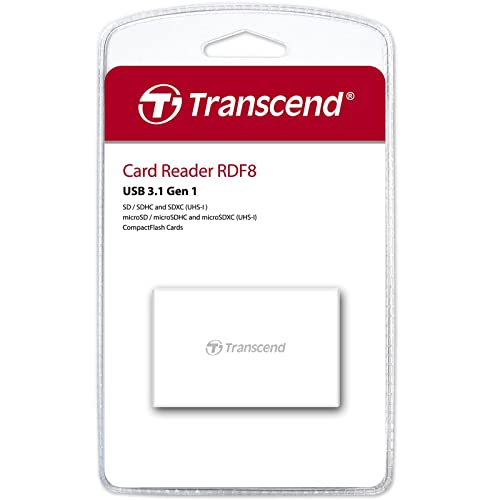 Image of Transcend ‎TS-RDF8W2 USB 3.1 Gen 1 SDXC /SDHC UHS-I, microSDXC /SDHC UHS-I and CompactFlash Memory Cards Multi Card Reader USB Type-A