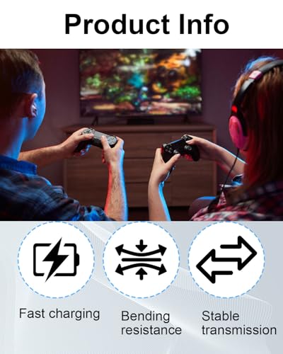 SEYUGOPTI Kabel USB 360, przewodowy kontroler, kabel odrywany, zestaw 2 adapterów do kontrolera Microsoft do Xbox 360, akcesoria, przewodowy kontroler do Logitech G920, czarny