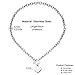 WangGao Elegent Love Stainless Steel Link Chain Blank Heart Charms Necklace for Women Toggle Clasp Closure,Silver…