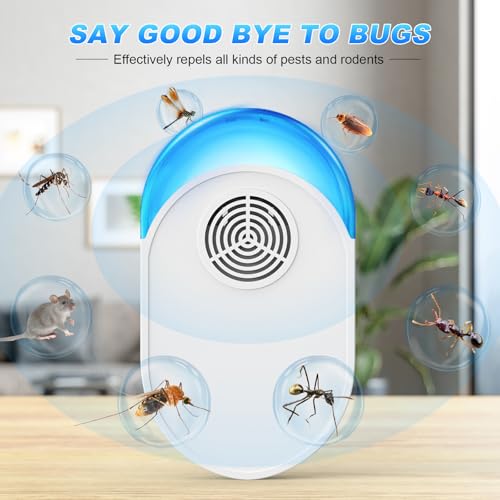 Image of 2026 Upgraded Version Ultrasonic Repeller 6 Packs, Indoor Ultrasonic Repellent Insect Defense for Bugs for Roach, Bugs,Pest,Rodent, Mouse, Ant, Mosquito, Mice, Spider, Electronic Plug in Pest Control