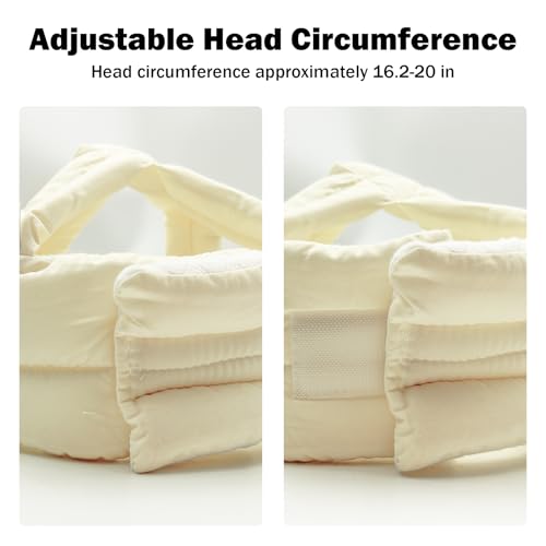 Image of Baby Head Protector Baby Helmet for Crawling Walking, No Bumps Safety Head Adjustable Protective Cap for Walking, Playing (Beige)