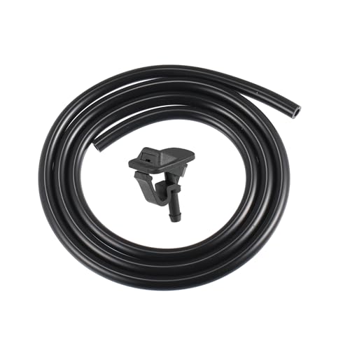 REPAIROCK Windshield Wiper Washer Nozzle Spray Jet Fit for Jeep Wrangler 2002-2012 with Water Pipe No.55156728AB/55156728AA - Pack of 2 Black Auto Replacement Parts