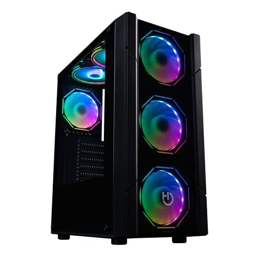 Hiditec Chasis Gaming V30 ARGB|Torre PC Gaming|Formato ATX y Micro ATX|Ventana Lateral y Frontal de Cristal Templado|Incluye Controladora|Incluye 4 Ventiladores hexagonales