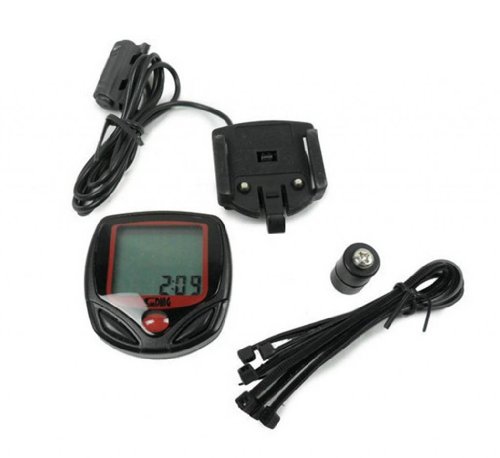 TOOGOO(R) New Bike Bicycle Cycling Computer LCD Odometer Speedometer SD-548B Black and Red